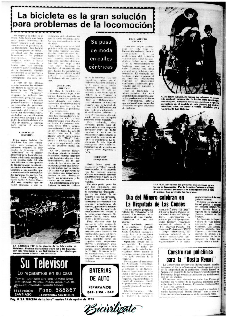 Página del diario La Tercera de la Hora